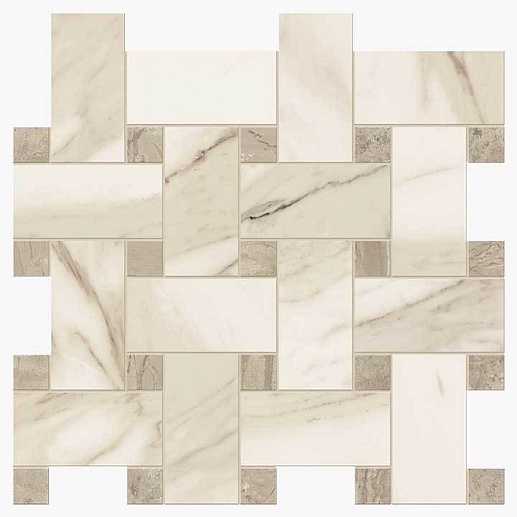 NovaBell Imperial Intreccio Calacatta Beige Silk. 30x30 - фото 1