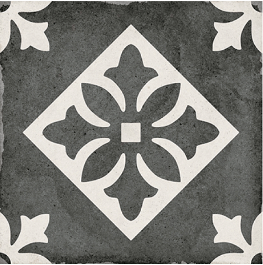 Art Nouveau Padua Black 20x20 - фото 1