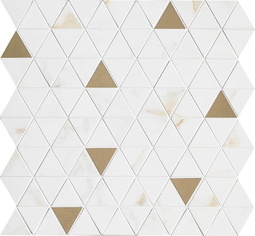 Allmarble Wall Golden White Sat.Mosaico Tria 40x43 - фото 1
