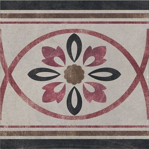 Via Emilia Rivalta Greca Fiore Grigio 20x20 - фото 1
