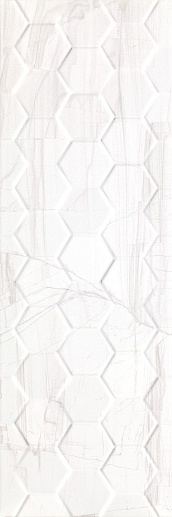 Brennero White Hexagon Rett 25x75 - фото 1