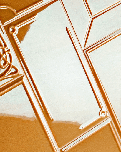 Art Deco Vector Frame D Caramel Craquele 12.5x25 - фото 1