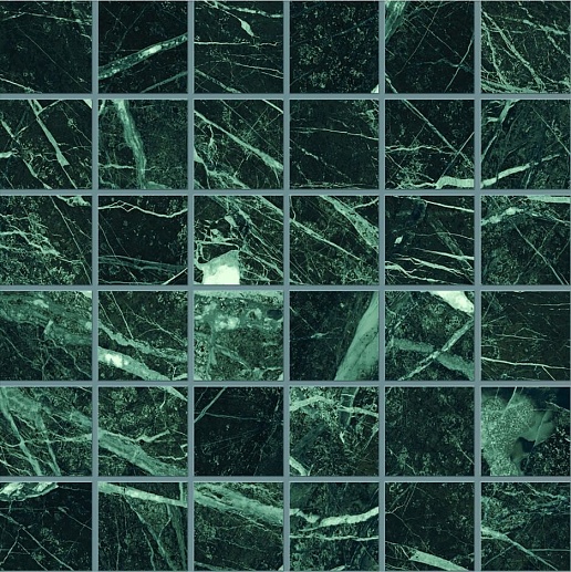 Tele di Marmo Revolution Mosaico 5x5 Verde Saint Denis Nat 30x30 - фото 1