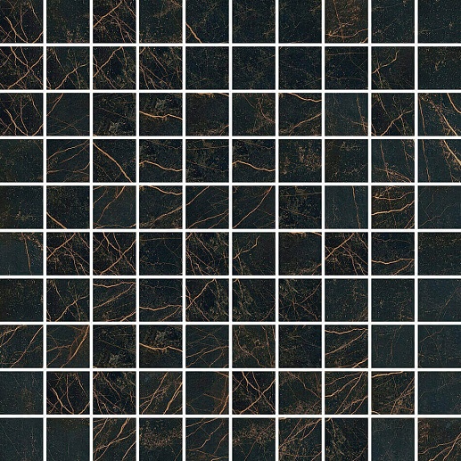 Marble Mosaico T100 Nero S.Lau Nat/Lap 29.1x29.1 - фото 1