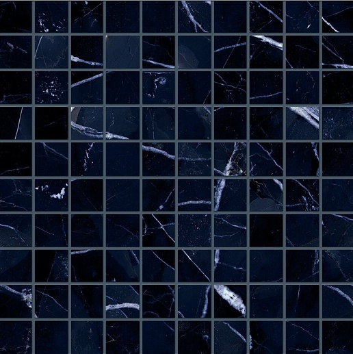 Tele di Marmo Revolution Mosaico 3x3 Calacatta Black Nat 30x30 - фото 1