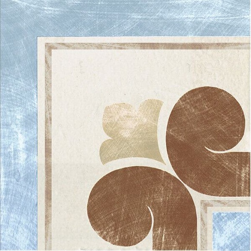 Via Emilia Angolo Fascia Crema-Azzurro 10x10 - фото 1