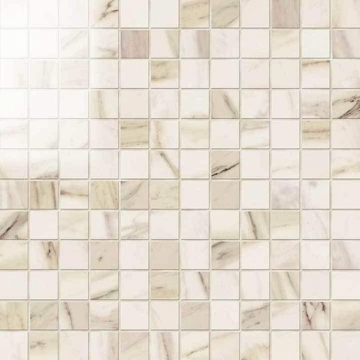 NovaBell Imperial Mosaico Calacatta Beige Lapp. 2.5x2.5 - фото 1
