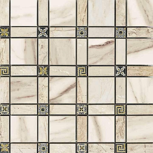 NovaBell Imperial Cassetone Calacatta Beige Lapp 30x30 - фото 1
