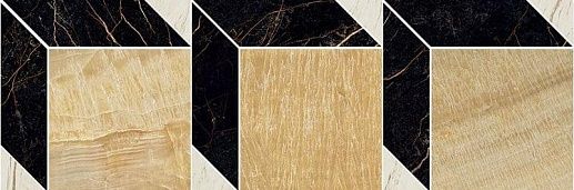 Marble Mos.Cube Nero-Oro Bianco 19.5x58.5 - фото 1