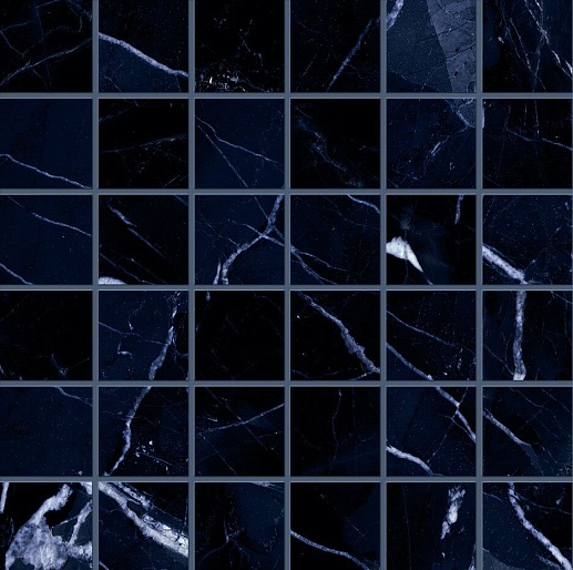Tele di Marmo Revolution Mosaico 5x5 Calacatta Black Lap 29.4x29.4 - фото 1