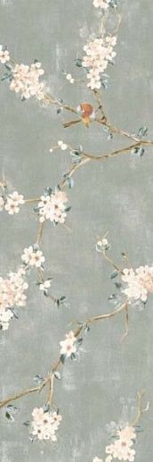 Mixed Verde Decoro Fiori di Pesco B Rett 40x120 - фото 1