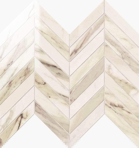 NovaBell Imperial Chevron Calacatta Beige Lapp. 24.7x30 - фото 1