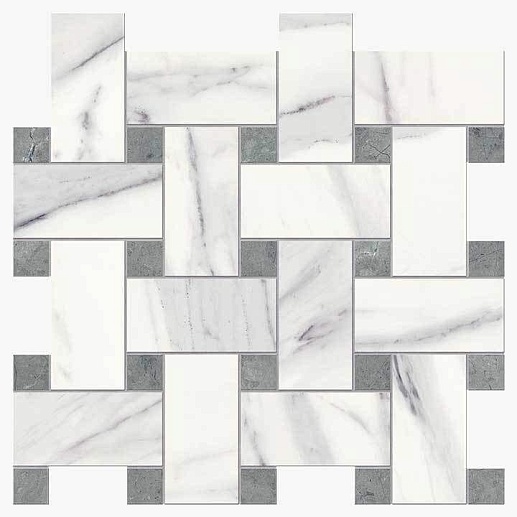 NovaBell Imperial Intreccio Calacatta Bianco Silk. 30x30 - фото 1